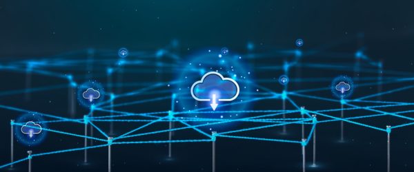 Cloud storage background, business network design