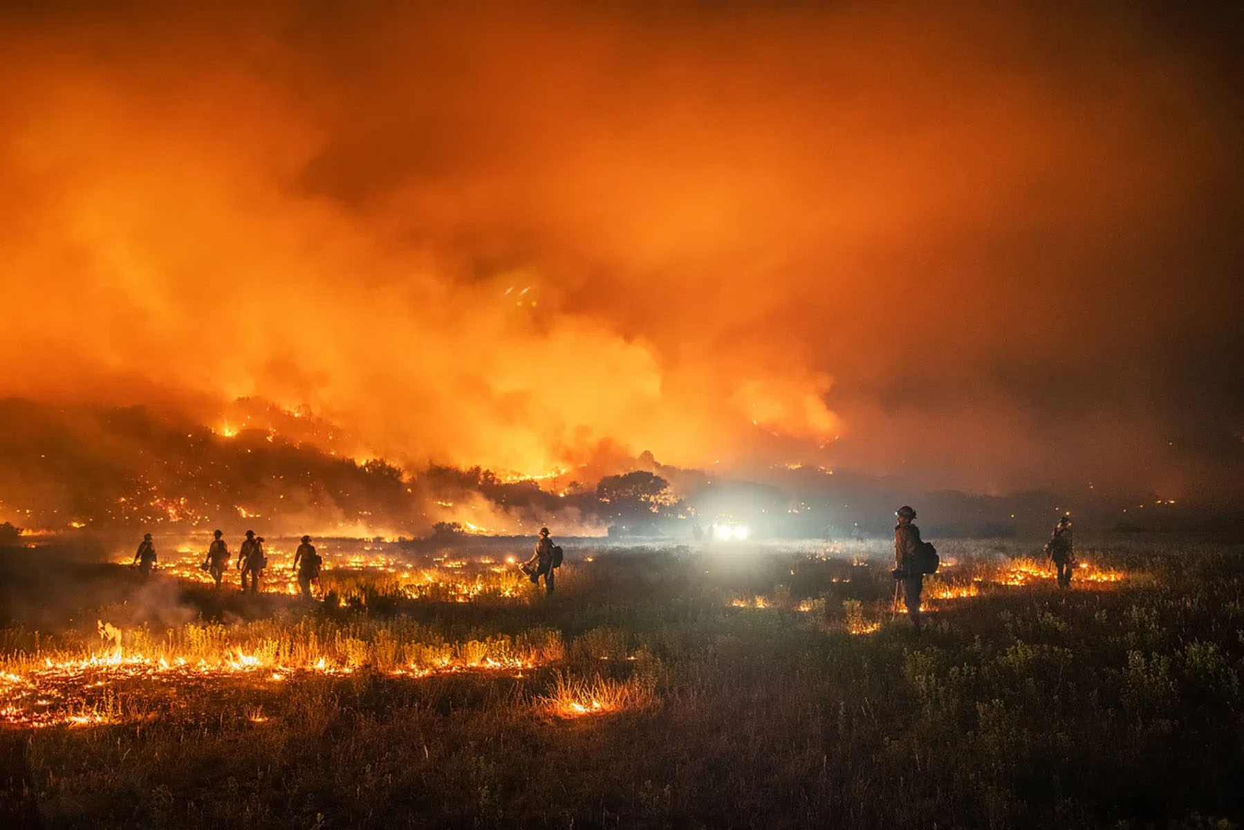 Pine Gulch Fire. Night operations on the Pine Gulch Fire in Colorado. Original public domain image from Flickr